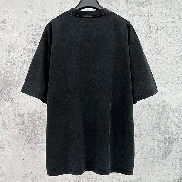 バレンシアガ メンズ Washed Crayon Loop ブラック Tシャツ 偽物 76423590