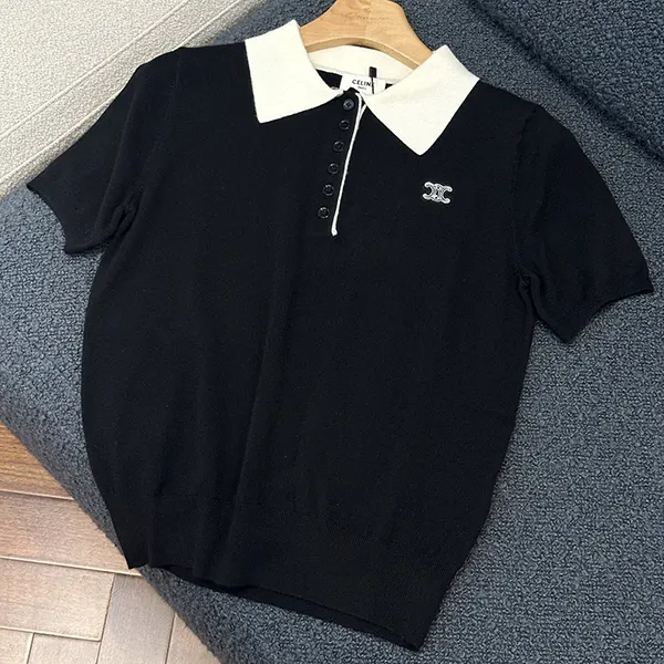 【大特価】セリーヌ カシミア&コットン ポロ セーター Ceo02894