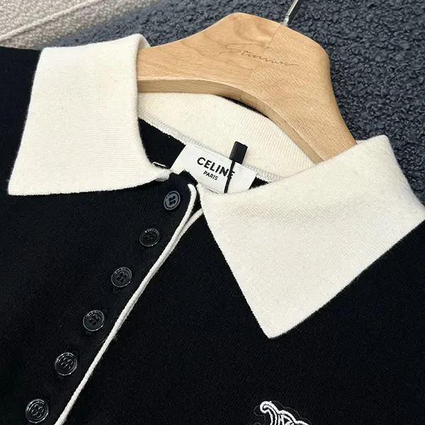 【大特価】セリーヌ カシミア&コットン ポロ セーター Ceo02894