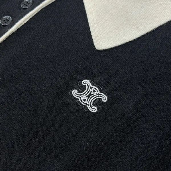 【大特価】セリーヌ カシミア&コットン ポロ セーター Ceo02894