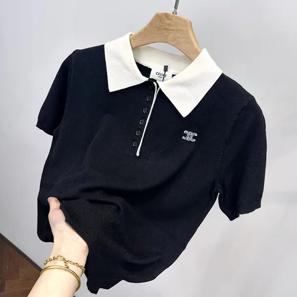 【大特価】セリーヌ カシミア&コットン ポロ セーター Ceo02894