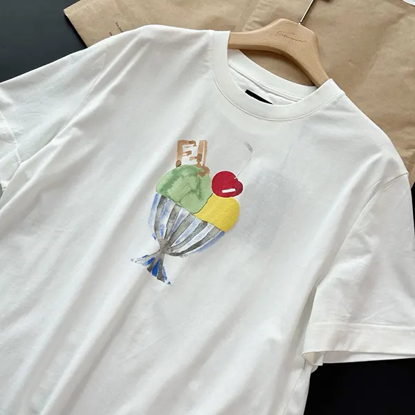 ブティック♪ フェンディ ホワイト コットン Tシャツ スーパーコピー fep90993
