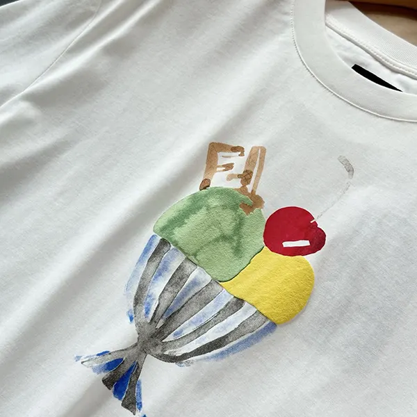 ブティック♪ フェンディ ホワイト コットン Tシャツ スーパーコピー fep90993