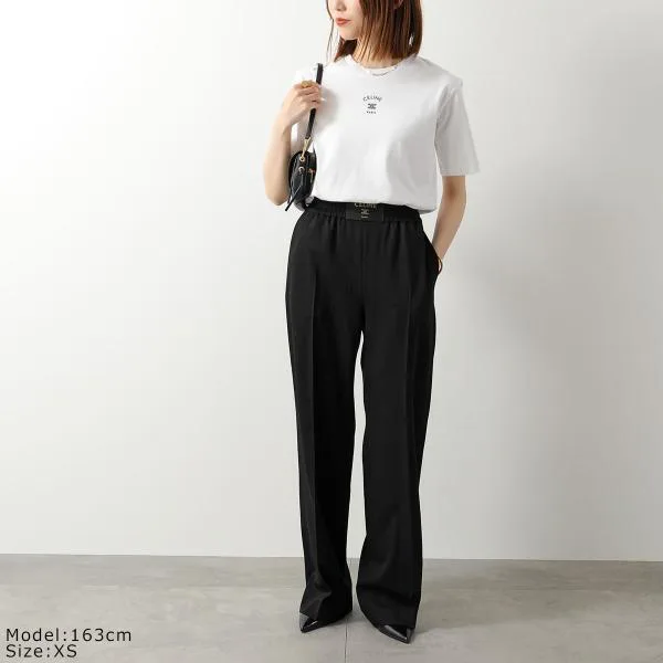 セリーヌ Tシャツ RX0LJ1242.01OB レディース トリオンフ ロゴ 刺繍 クルーネック カットソー 半袖 ホワイト