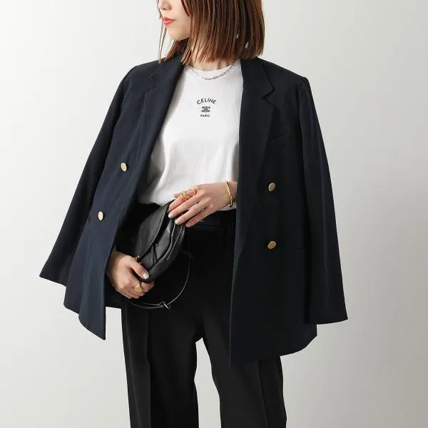 セリーヌ Tシャツ RX0LJ1242.01OB レディース トリオンフ ロゴ 刺繍 クルーネック カットソー 半袖 ホワイト