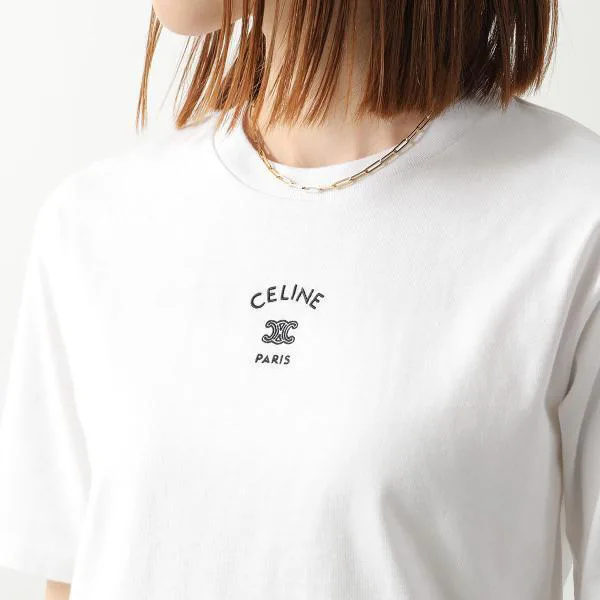 セリーヌ Tシャツ RX0LJ1242.01OB レディース トリオンフ ロゴ 刺繍