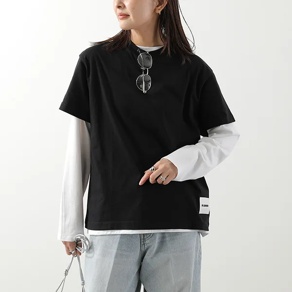 ジルサンダー プラス Tシャツ J40GC0001 JTN254 レディース 半袖 カットソー ロゴT カラー3色