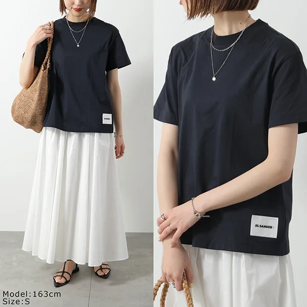 ジルサンダー プラス Tシャツ J40GC0001 JTN254 レディース 半袖 カットソー ロゴT カラー3色