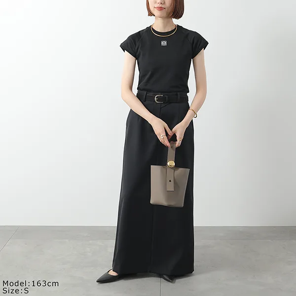 ロエベ Tシャツ SMALL FIT T-SHIRT スモールフィット S359Y22X96 S359Y22XA7 レディース 半袖 カットソー アナグラム 刺繍 カラー2色