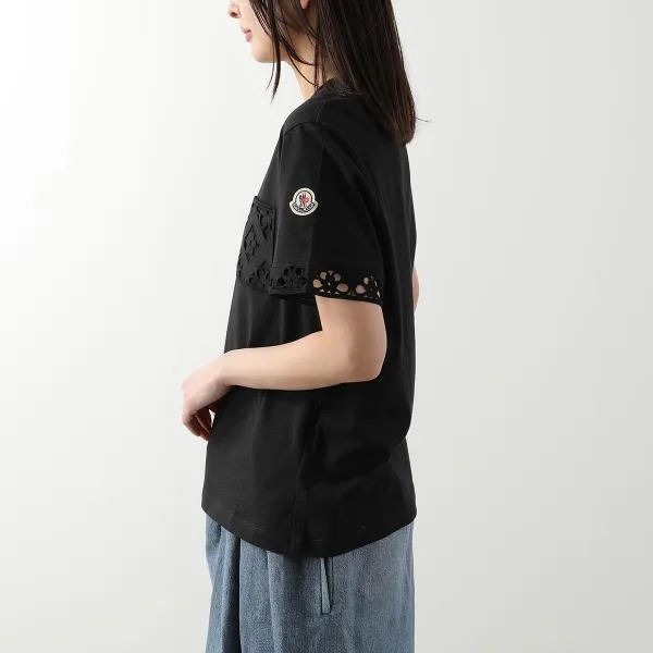 モンクレール Tシャツ 8C00025 89AUO レディース 半袖 コットンジャージー カットソー クルーネック マクラメ編み