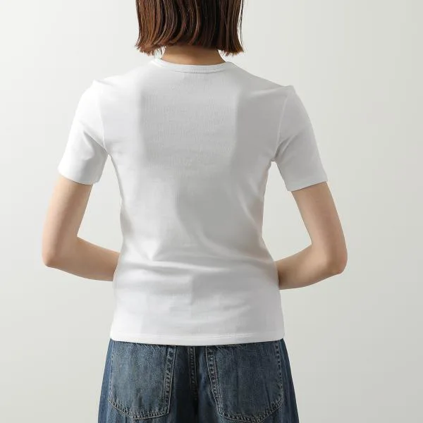 セリーヌ Tシャツ Triomphe トリオンフ RX0IX1407.01MA レディース 半袖 カットソー クルーネック ロゴ 刺繍 リブ編み コットンジャージー カラー2色