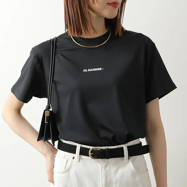 ジルサンダー プラス Tシャツ J40GC0149 J20033 レディース 半袖 カットソー ストレッチ クルーネック ロゴT