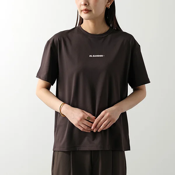 ジルサンダー プラス Tシャツ J40GC0149 J20033 レディース 半袖 カットソー ストレッチ クルーネック ロゴT