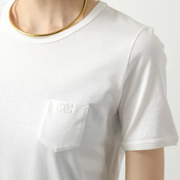 セリーヌ Tシャツ 2X93M671Q.01OW レディース トリオンフ刺繍 半袖 クルーネック カットソー 胸ポケット コットン ホワイト