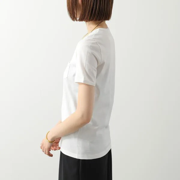 セリーヌ Tシャツ 2X93M671Q.01OW レディース トリオンフ刺繍 半袖 クルーネック カットソー 胸ポケット コットン ホワイト