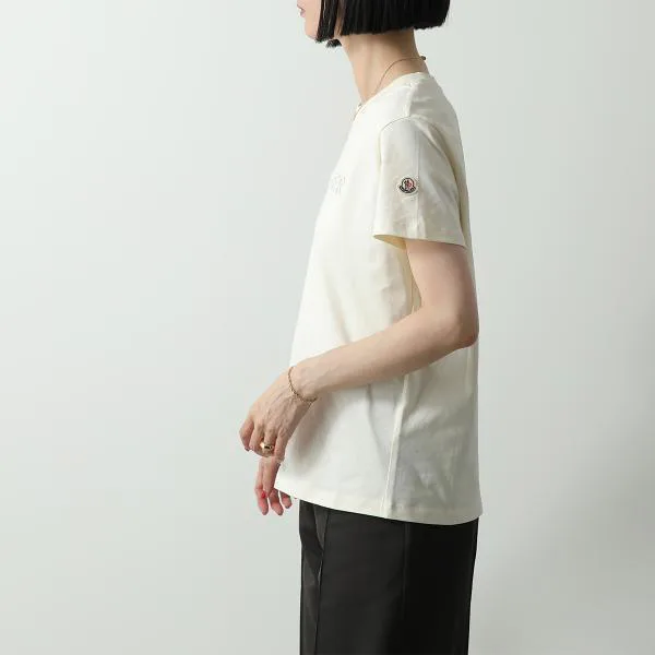 モンクレール 半袖 Tシャツ 8C00008 89AUO レディース コットン クルーネック 刺繍ロゴ レギュラーフィット