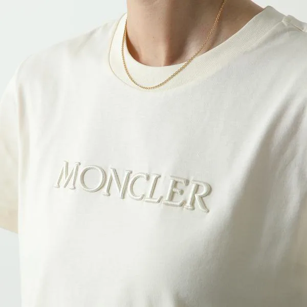 モンクレール 半袖 Tシャツ 8C00008 89AUO レディース コットン クルーネック 刺繍ロゴ レギュラーフィット