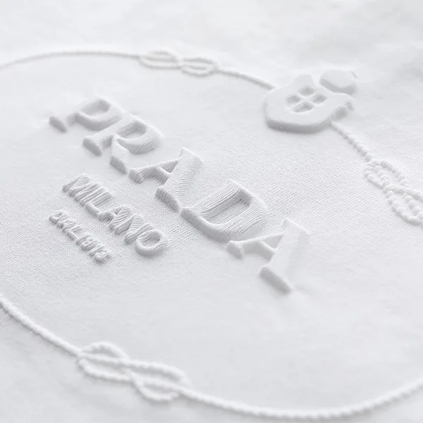 プラダ 半袖 Tシャツ 3546 B14LQ レディース カットソー ボートネック ロゴ ショート丈 コットン F0009/BIANCO