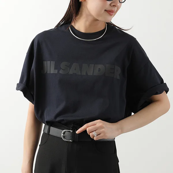 ジルサンダー Tシャツ J02GC0140 J20349 レディース 半袖 カットソー ロゴT コットン クルーネック カラー2色