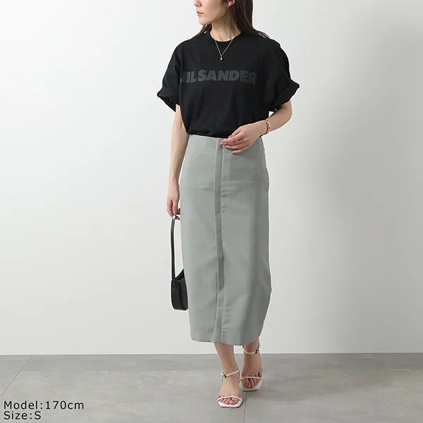 ジルサンダー Tシャツ J03GC0137 J20243 J45148 レディース 半袖 カットソー クルーネック ロゴT コットン オーバーサイズ