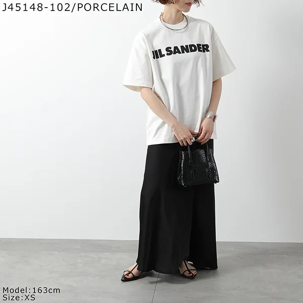 ジルサンダー Tシャツ J03GC0137 J20243 J45148 レディース 半袖 カットソー クルーネック ロゴT コットン オーバーサイズ