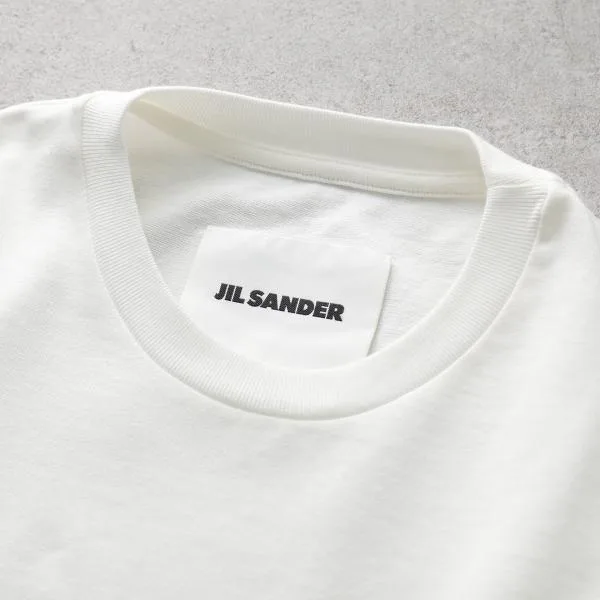 ジルサンダー 半袖 Tシャツ J02GC0142 J20103 レディース ロゴ カットソー ロゴT コットン クルーネック 102/PORCELAIN