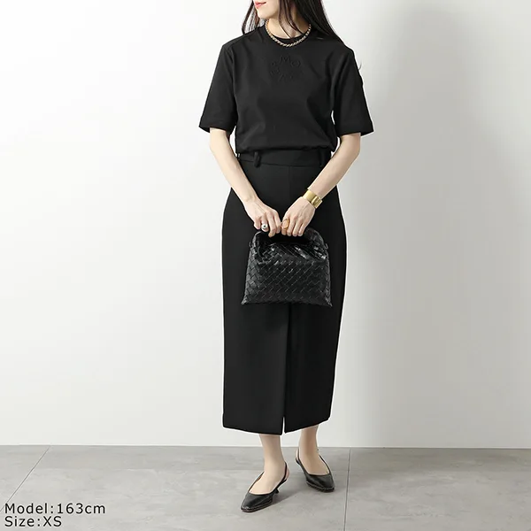 モンクレール マットブラック Tシャツ 8C00002 89A17 レディース 半袖 カットソー ロゴT クルーネック カラー2色