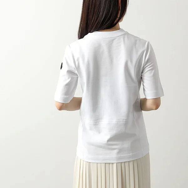 モンクレール マットブラック Tシャツ 8C00002 89A17 レディース 半袖 カットソー ロゴT クルーネック カラー2色
