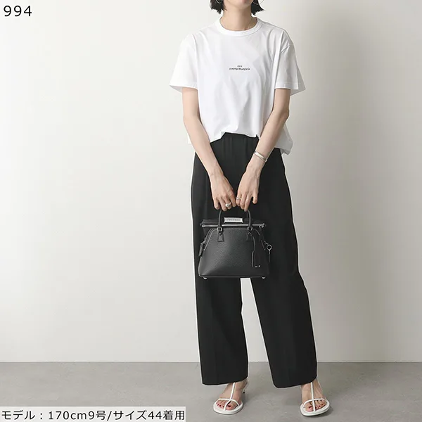 メゾンマルジェラ Tシャツ S30GC0701 S22816 レディース ディストーテッド 刺繍ロゴ 半袖 カットソー クルーネック 丸首 カラー3色