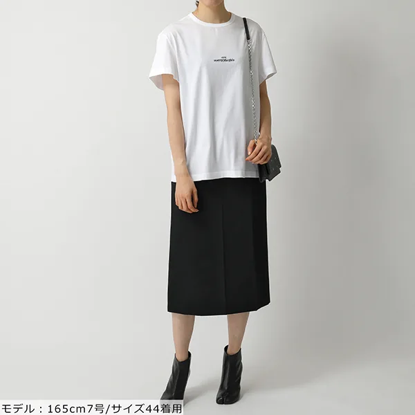 メゾンマルジェラ Tシャツ S30GC0701 S22816 レディース ディストーテッド 刺繍ロゴ 半袖 カットソー クルーネック 丸首 カラー3色