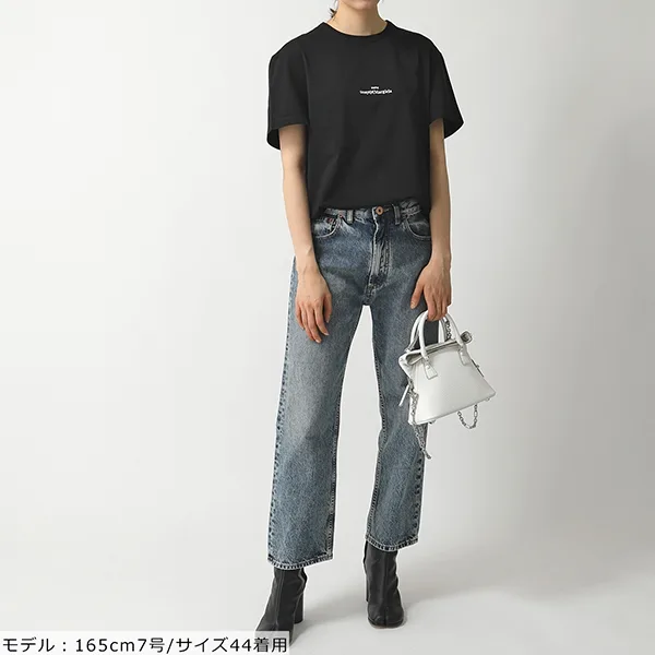 メゾンマルジェラ Tシャツ S30GC0701 S22816 レディース ディストーテッド 刺繍ロゴ 半袖 カットソー クルーネック 丸首 カラー3色