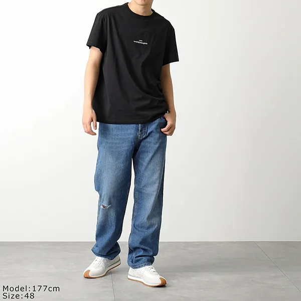 メゾンマルジェラ Tシャツ S30GC0701 S22816 レディース ディストーテッド 刺繍ロゴ 半袖 カットソー クルーネック 丸首 カラー3色