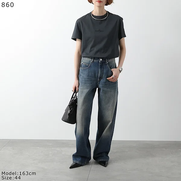 メゾンマルジェラ Tシャツ S30GC0701 S22816 レディース ディストーテッド 刺繍ロゴ 半袖 カットソー クルーネック 丸首 カラー3色