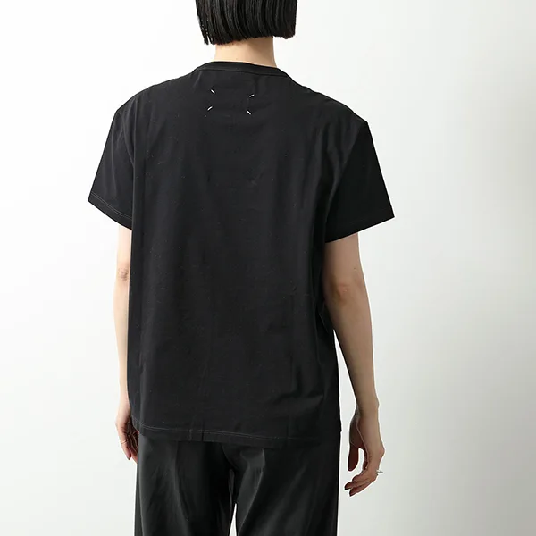メゾンマルジェラ Tシャツ S30GC0701 S22816 レディース ディストーテッド 刺繍ロゴ 半袖 カットソー クルーネック 丸首 カラー3色