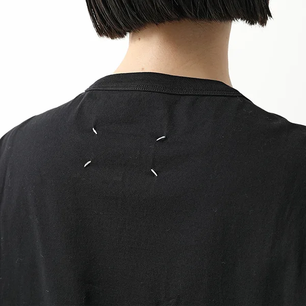 メゾンマルジェラ Tシャツ S30GC0701 S22816 レディース ディストーテッド 刺繍ロゴ 半袖 カットソー クルーネック 丸首 カラー3色
