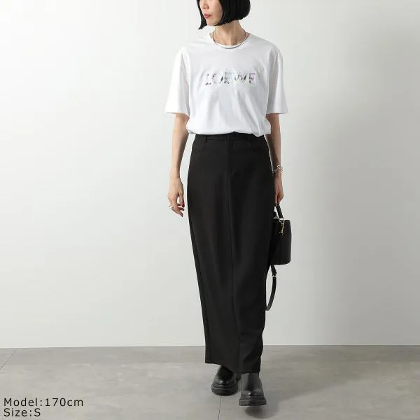 ロエベ 半袖 Tシャツ H526Y22XCM レディース ロゴ刺繍 クルーネック カットソー コットン
