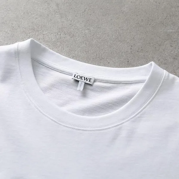 ロエベ 半袖 Tシャツ H526Y22XCM レディース ロゴ刺繍 クルーネック カットソー コットン