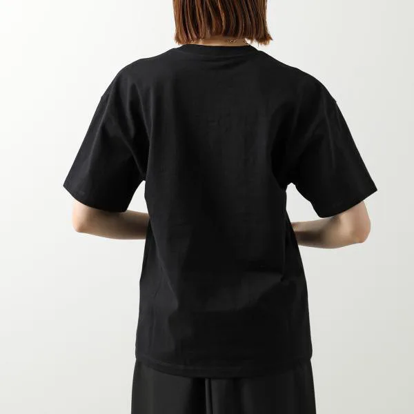セリーヌ Tシャツ RX0I31242.GDX7 レディース メンズ 半袖 カットソー トリオンフ ロゴT 刺繍 クルーネック コットン 胸ポケット ブラック