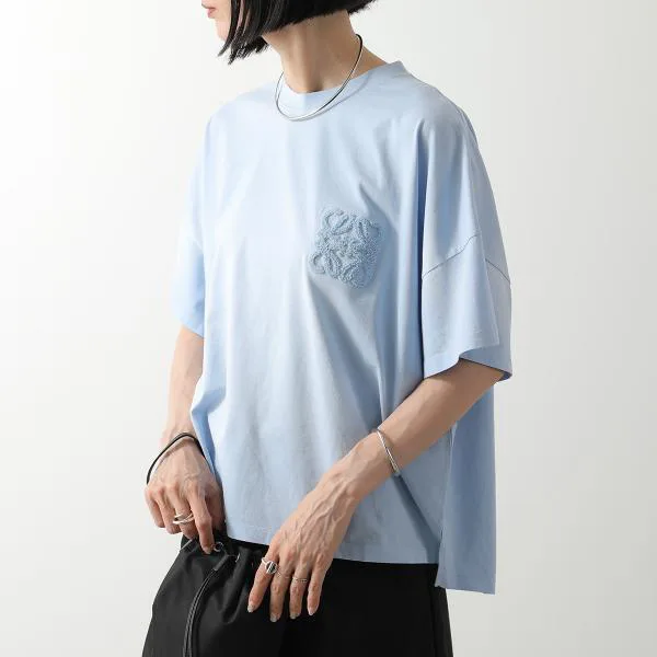 ロエベ Tシャツ S616Y22X81 レディース 半袖 カットソー コットン アナグラム刺繍 クルーネック カラー2色