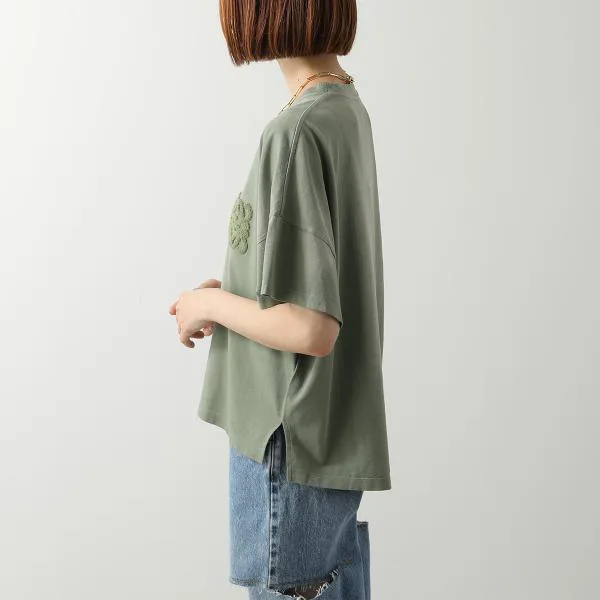 ロエベ Tシャツ S616Y22X81 レディース 半袖 カットソー コットン アナグラム刺繍 クルーネック カラー2色