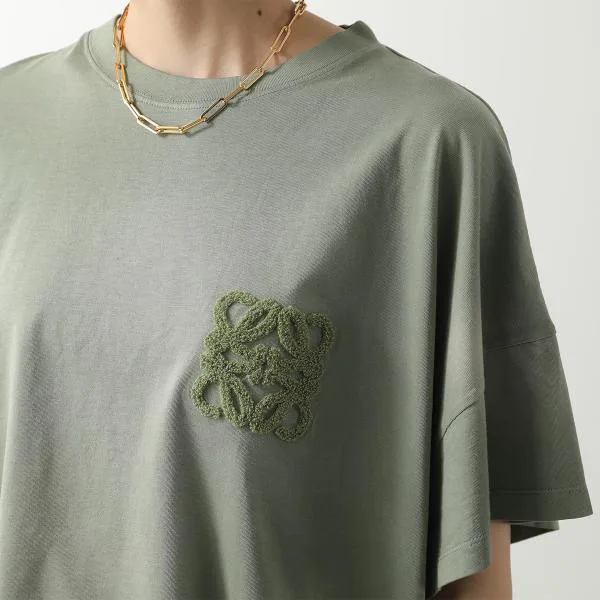 ロエベ Tシャツ S616Y22X81 レディース 半袖 カットソー コットン アナグラム刺繍 クルーネック カラー2色
