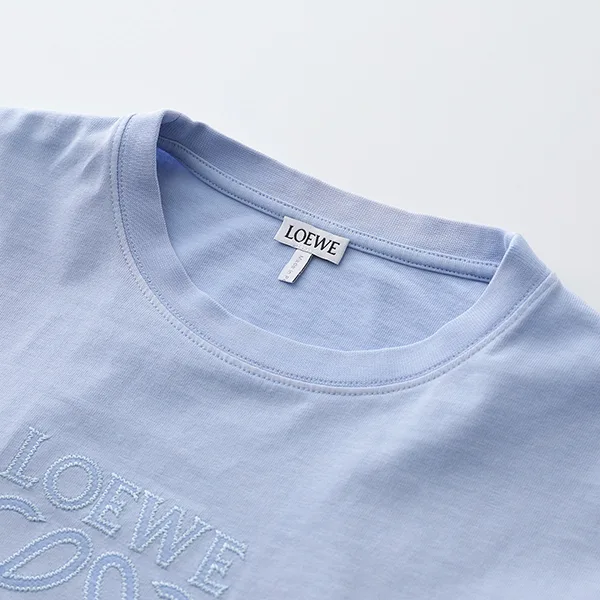 ロエベ Tシャツ S359Y22X84 レディース 半袖 カットソー クロップド丈 アナグラム ロゴT 刺繍 コットン クルーネック カラー3色