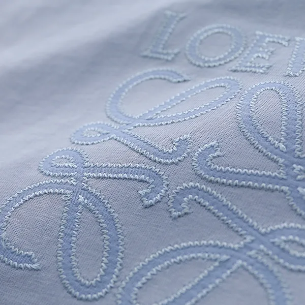 ロエベ Tシャツ S359Y22X84 レディース 半袖 カットソー クロップド丈 アナグラム ロゴT 刺繍 コットン クルーネック カラー3色