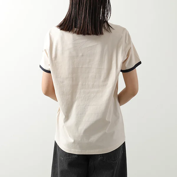 モンクレール Tシャツ 8C00019 89AUO レディース コットン クルーネック 半袖 刺繍ロゴ カラー2色