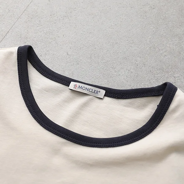 モンクレール Tシャツ 8C00019 89AUO レディース コットン クルーネック 半袖 刺繍ロゴ カラー2色