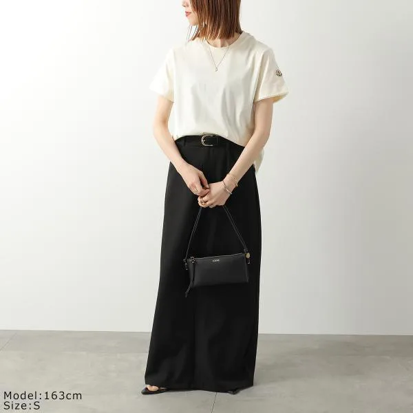 モンクレール Tシャツ MAGLIA MANICA CORTA TG 8C00027 89AUO レディース フリル ロゴパッチ カットソー コットン クルーネック 半袖
