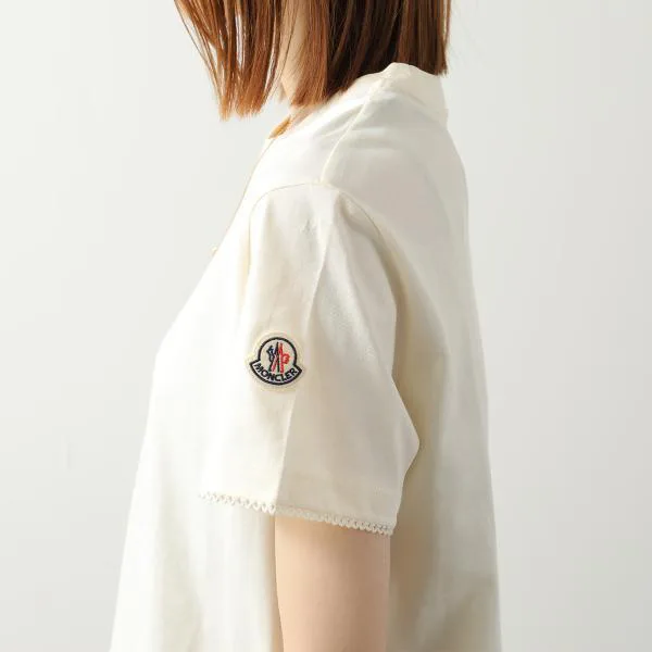 モンクレール Tシャツ MAGLIA MANICA CORTA TG 8C00027 89AUO レディース フリル ロゴパッチ カットソー コットン クルーネック 半袖
