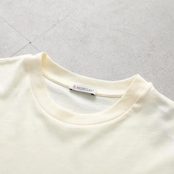 モンクレール Tシャツ MAGLIA MANICA CORTA TG 8C00027 89AUO レディース フリル ロゴパッチ カットソー コットン クルーネック 半袖
