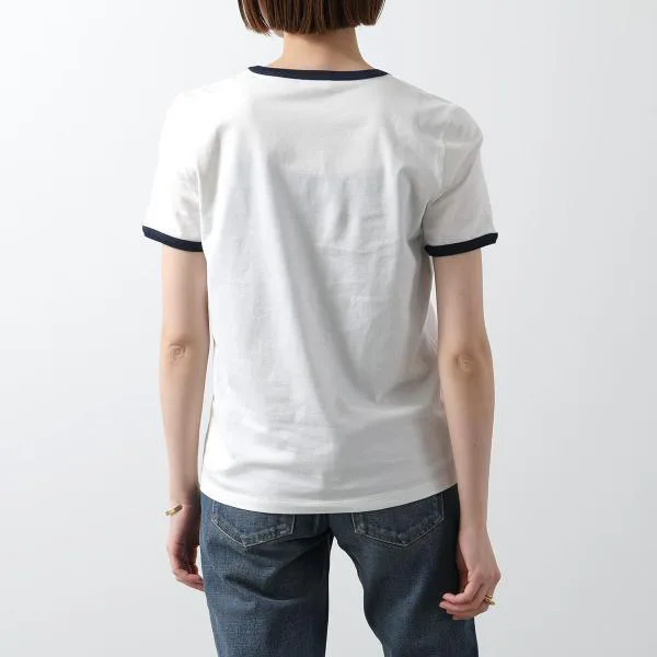 セリーヌ Tシャツ 2X94M671Q.01MA レディース 半袖 クルーネック カットソー トリオンフ刺繍 胸ポケット コットン オフホワイト他