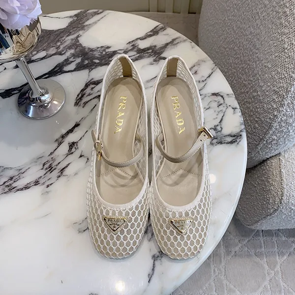 プラダ★メッシュ バレリーナ フラットシューズ スーパーコピー pun07252
